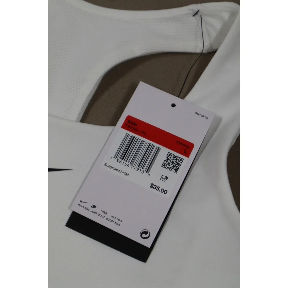 Nike Dri-FIT Swoosh Sports Bra Tank Top - White - Size‎ L